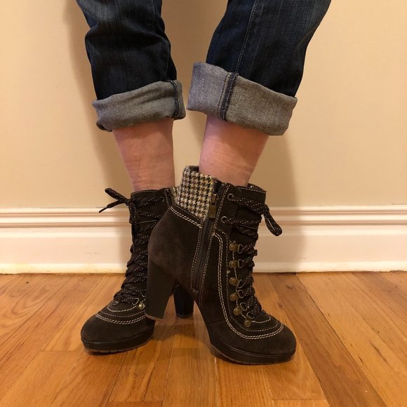 Hush Puppies Brown Heeled Boots - Picture 2 of 9